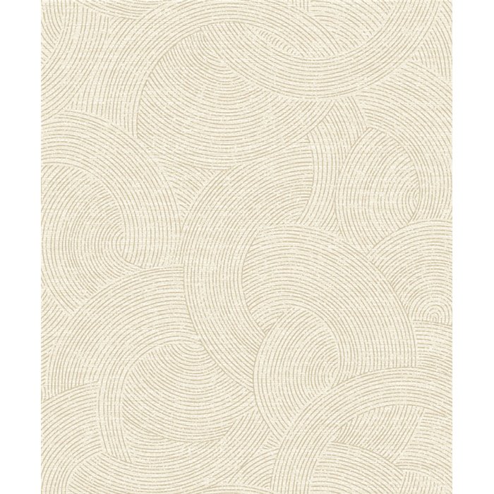Papel pintado étnico moderno círculos beige claro - Grandeco Perfect Harmony PH3302
