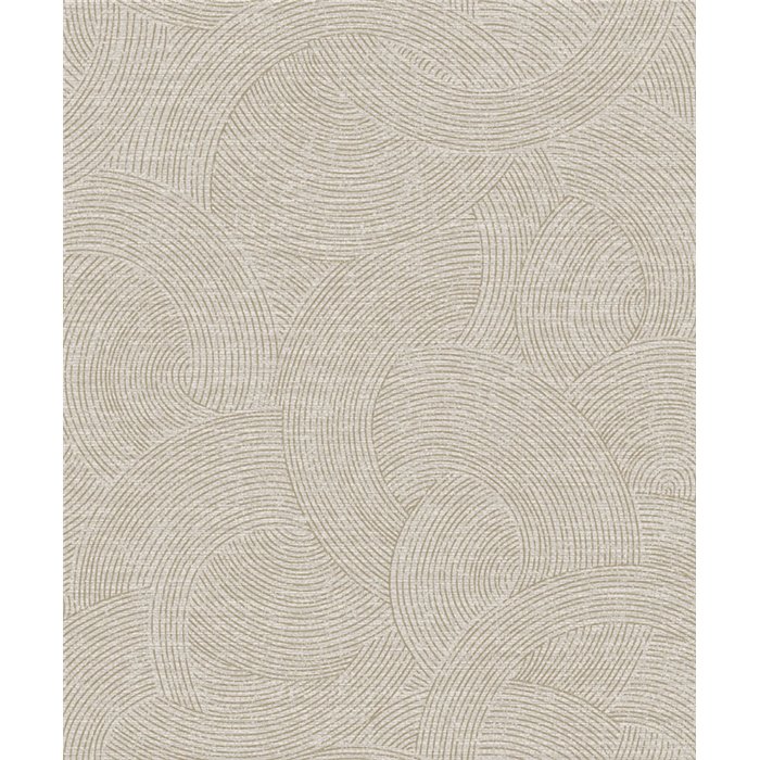 Grandeco|Moderne ethnische Kreise Grau Gold Tapete|Tapeten