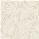 Grandeco|Papel pintado hojas de palmera color beige claro tropical|Papel Pintado