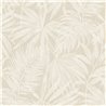 Grandeco|Papel pintado hojas de palmera color beige claro tropical|Papel Pintado