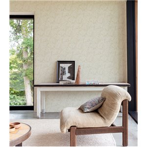 Casadeco|Minimalistische florale Tapete mit kahlen Baumzweigen in Olivgrün|Blumen 2