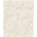 Grandeco|Papel pintado hojas de palmera color beige claro tropical|Papel Pintado