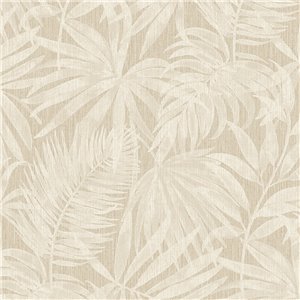 Casadeco|Beige muslin wallpaper with textile effect|Beige