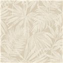 Grandeco|Papel pintado hojas de palmera color beige tropical|Papel Pintado