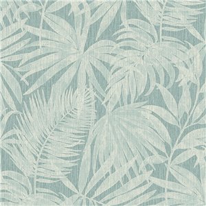 Casadeco|Papier peint pour salon ou chambre vert taïga, effet textile|Vert