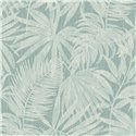 Grandeco|Papier peint feuilles de palmier couleur turquoise tropical|Tropical