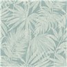 Grandeco|Papier peint feuilles de palmier couleur turquoise tropical|Tropical