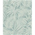 Grandeco|Papier peint feuilles de palmier couleur turquoise tropical|Tropical