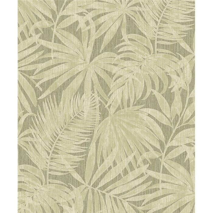 Grandeco|Papier peint feuilles de palmier couleur vert tropical|Tropical