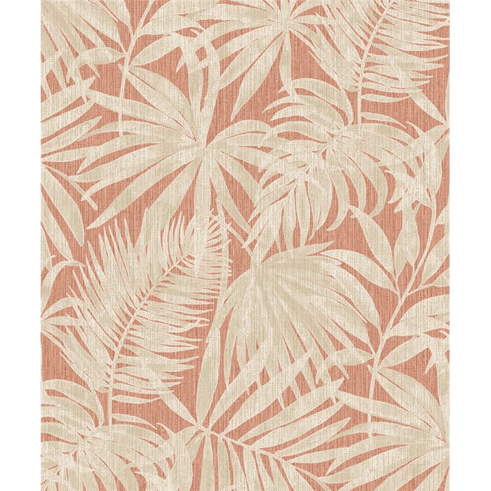 Grandeco|Papel pintado hojas de palmera color ocre tropical|Tropical