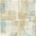 Grandeco|Modern geometric beige and turquoise wallpaper|Geometric