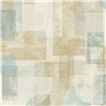Grandeco|Papier peint moderne géométrique beige et turquoise|Géométrique