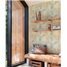 Grandeco|Modern geometric beige and turquoise wallpaper|Geometric