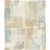 Grandeco|Modern geometric beige and turquoise wallpaper|Geometric