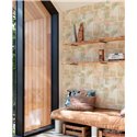 Grandeco|Moderne geometrische Khaki und Rosa Tapete|Geometrisch