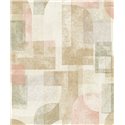 Grandeco|Papier peint géométrique moderne kaki et rose|Géométrique