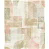 Grandeco|Moderne geometrische Khaki und Rosa Tapete|Geometrisch