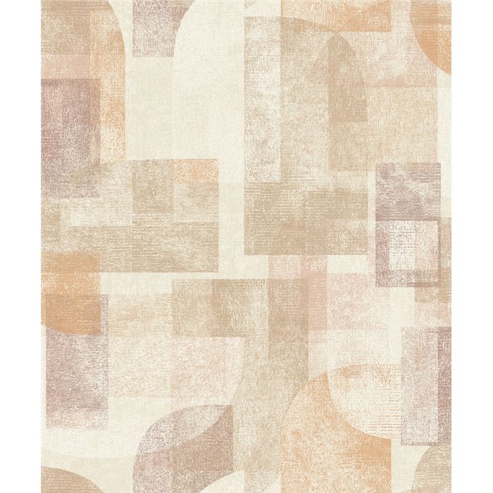 Grandeco|Geometric shapes brown and orange wallpaper|Geometric