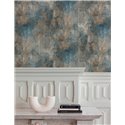 Grandeco|Betonimitation mit blauen Schalen Tapete|Industriell