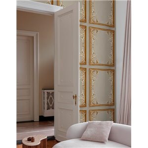 Grandeco|Betonimitation mit blauen Schalen Tapete|Industriell 2