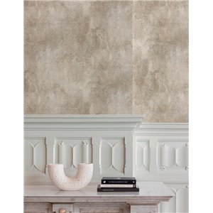 Caselio|Green natural fiber effect wallpaper|Bathroom 2