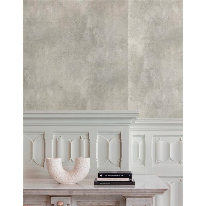 Grandeco|Concrete-effect gray wallpaper|Factory Style