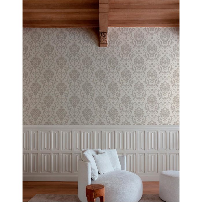 Grandeco|Ornamental damask gray classic style wallpaper|Damask