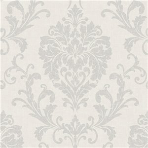 Grandeco|Papier peint damas ornemental gris style classique|Damas