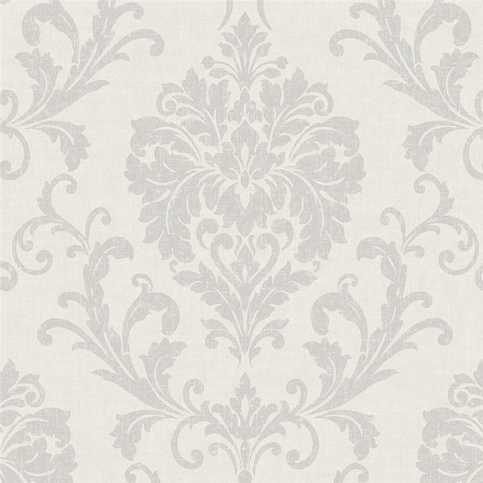 Papel pintado damasco ornamental beige estilo clásico - Grandeco Icon IC2002