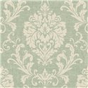 Grandeco|Ornamental damask green classic style wallpaper|Damask