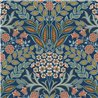 Grandeco|Papel pintado floral azul estilo boho|Floral