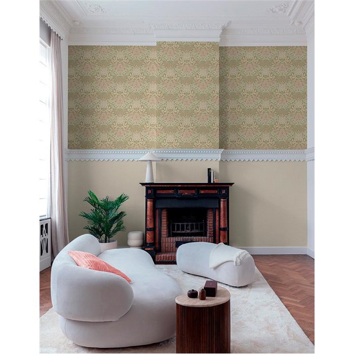 Grandeco|Boho-Stil florale Tapete Grün|Blumen