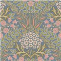 Grandeco|Boho-style blue floral wallpaper|Floral