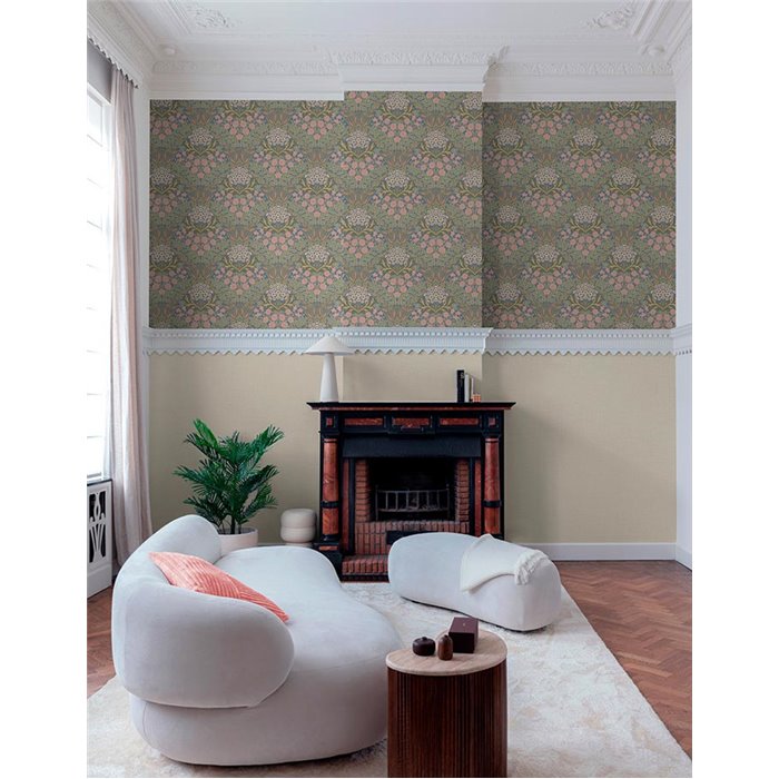 Grandeco|Papier peint floral bleu style boho|Floral