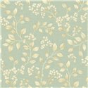 Grandeco|Romantic wallpaper: small green flowers|Floral