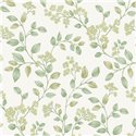 Grandeco|Papier peint romantique : petites fleurs blanches et vertes|Papier Peint