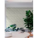 Grandeco|Papier peint romantique : petites fleurs blanches et vertes|Papier Peint