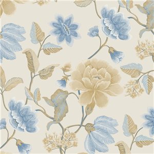 Grandeco|Romantic extra-large flowers taupe and pink wallpaper|Floral