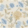 Grandeco|Papier peint romantique : grandes fleurs blanches et bleues|Floral
