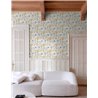 Grandeco|Papier peint romantique : grandes fleurs blanches et bleues|Floral