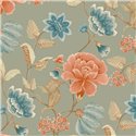 Grandeco|Romantic large-flower wallpaper green|Floral