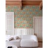 Grandeco|Romantic large-flower wallpaper green|Floral