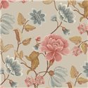 Grandeco|Romantic extra-large flowers taupe and pink wallpaper|Floral