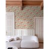 Grandeco|Papier peint romantique : très grandes fleurs taupe et roses|Floral