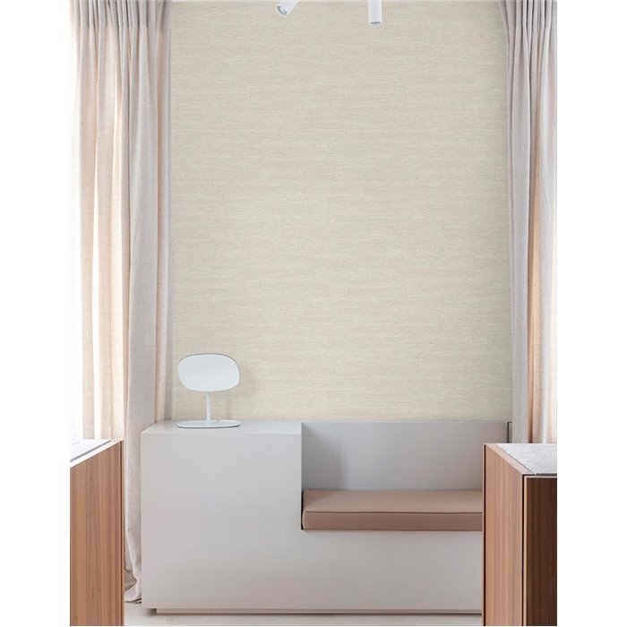 Grandeco|Minimalist natural fiber jute beige wallpaper|Raffia Imitation