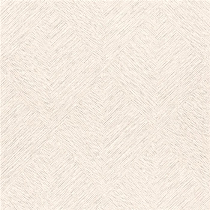 Grandeco|Papel pintado patrón espiga geométrico blanco|Imitacion Rafia