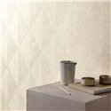 Grandeco|Geometrisches Raute-Muster Tapete Weiß|Raffiaimitation