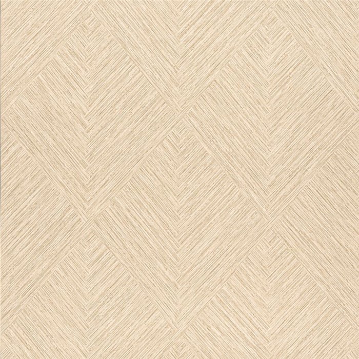Grandeco|Papel pintado patrón espiga geométrico beige|Imitacion Rafia