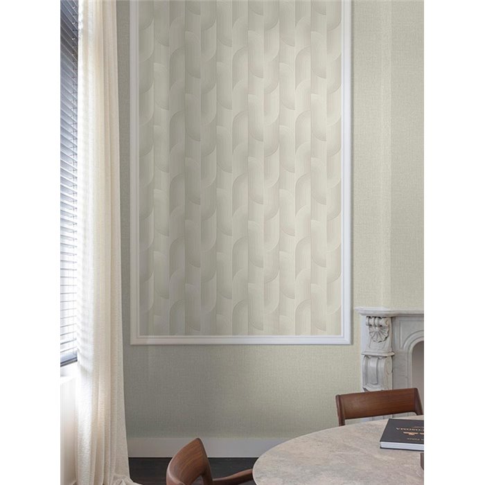 Grandeco|Modern minimalist greige wallpaper|Geometric