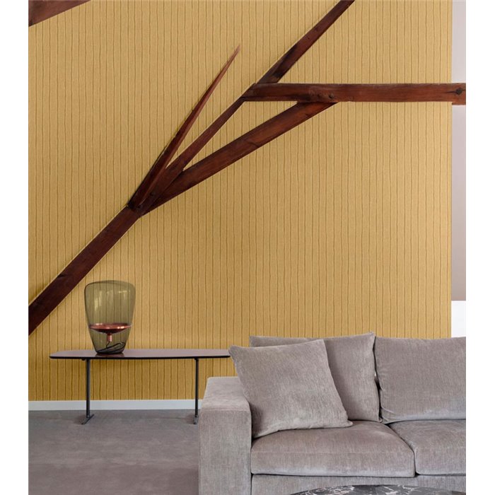 Grandeco|Papier peint moderne rayures irrégulières ocre|Rayures